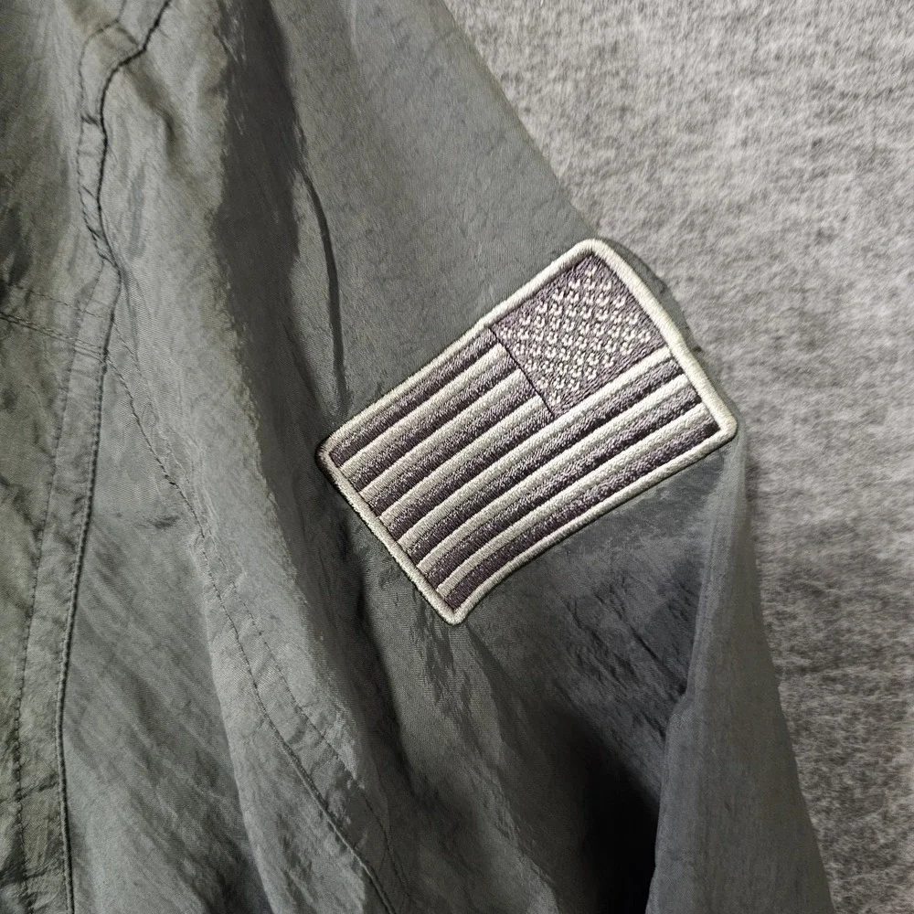 ADIDAS ASU American Flag Patch Windbreaker Jacket Men's Size Medium Army‎ Green